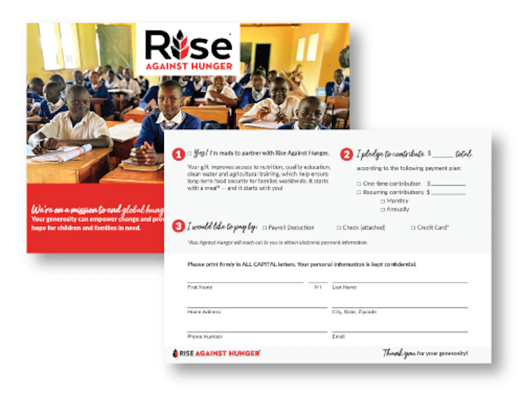 pledge card with tiers